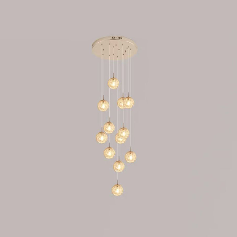 Lumière suspendue en argent dans la lampe suspendue du globe en acier inoxydable de style de luxe moderne pour les escaliers