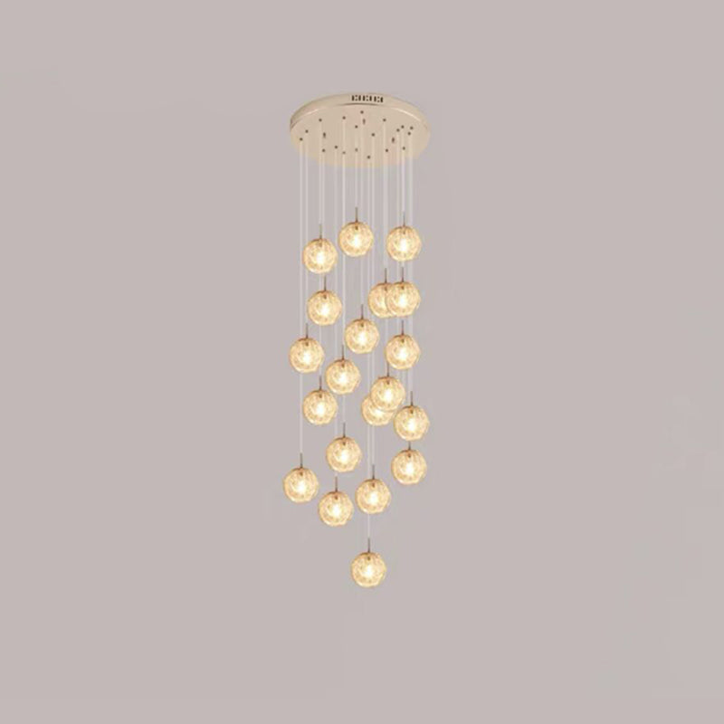 Lumière suspendue en argent dans la lampe suspendue du globe en acier inoxydable de style de luxe moderne pour les escaliers