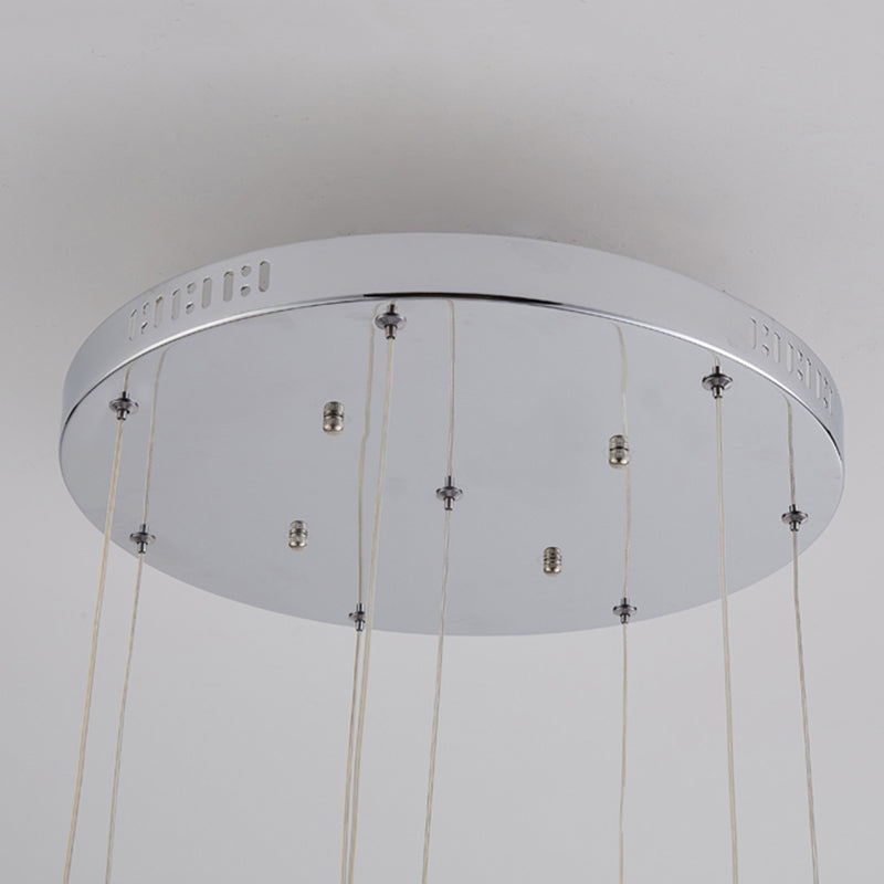 Lumière suspendue en argent dans la lampe suspendue du globe en acier inoxydable de style de luxe moderne pour les escaliers