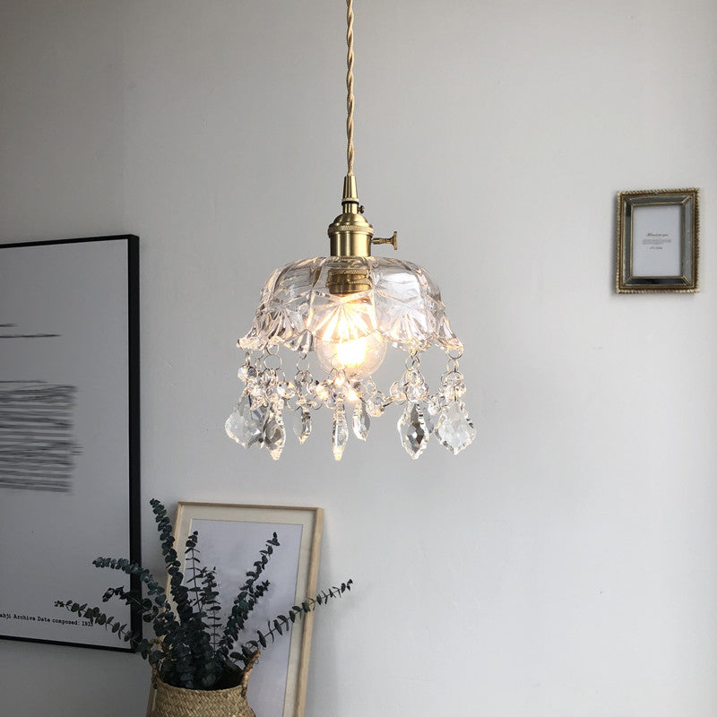 Glazen industriële hanglamp 1-licht hangend plafondlicht voor gang