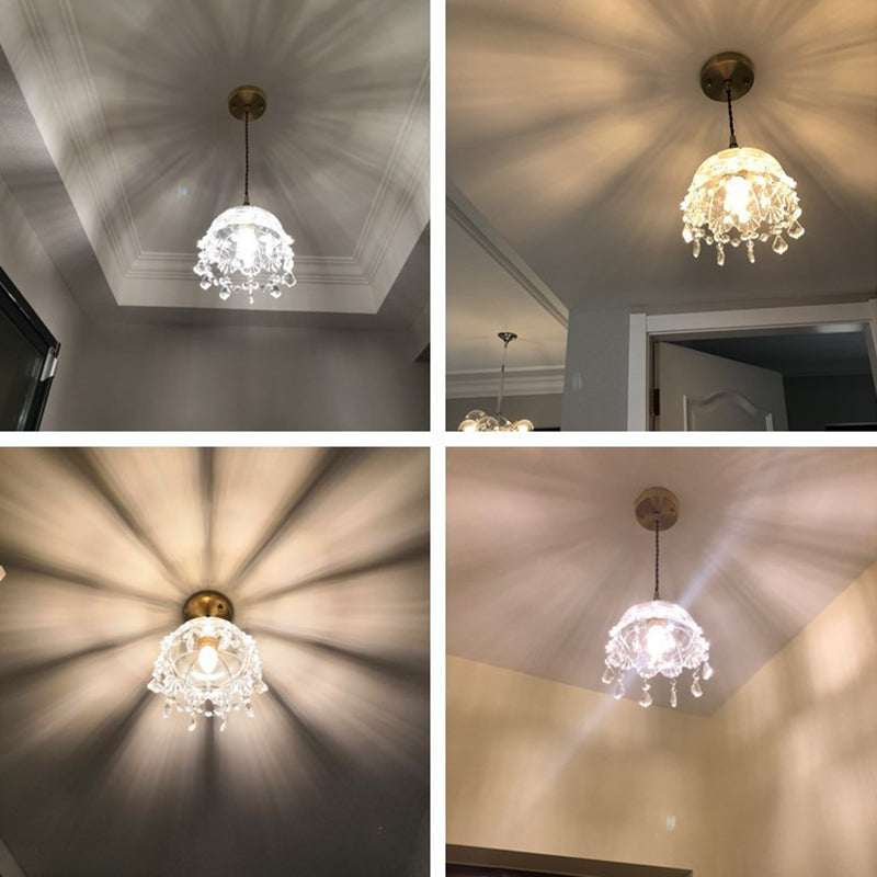 Glazen industriële hanglamp 1-licht hangend plafondlicht voor gang