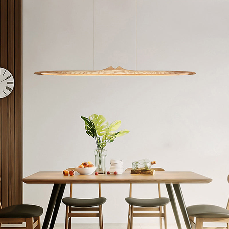 Wood Hanging Pendant Lights Nordic Modern Linear Hanging Lamps for Tea Room