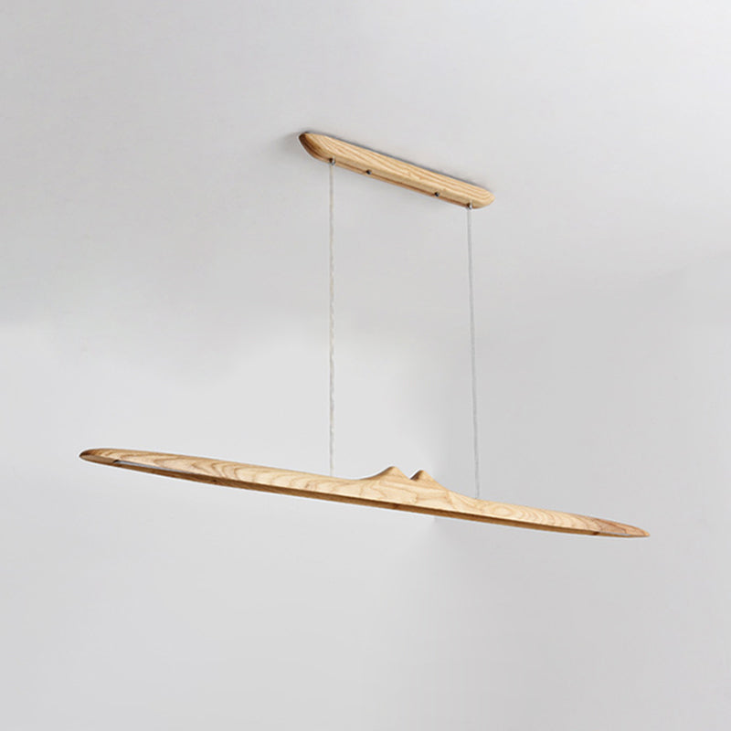 Wood Hanging Pendant Lights Nordic Modern Linear Hanging Lamps for Tea Room