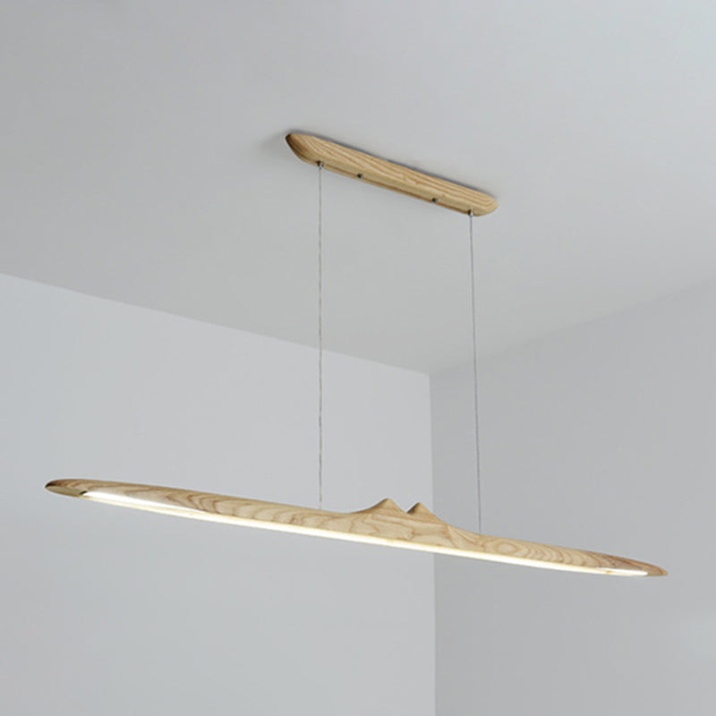 Wood Hanging Pendant Lights Nordic Modern Linear Hanging Lamps for Tea Room