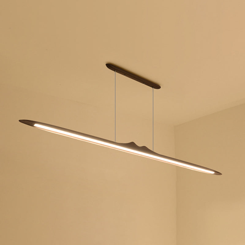 Wood Hanging Pendant Lights Nordic Modern Linear Hanging Lamps for Tea Room