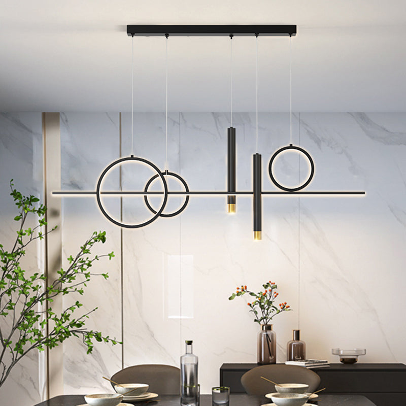 Apparecchi di illuminazione moderna a led isola a led lampada lampadario lineare per sala da pranzo