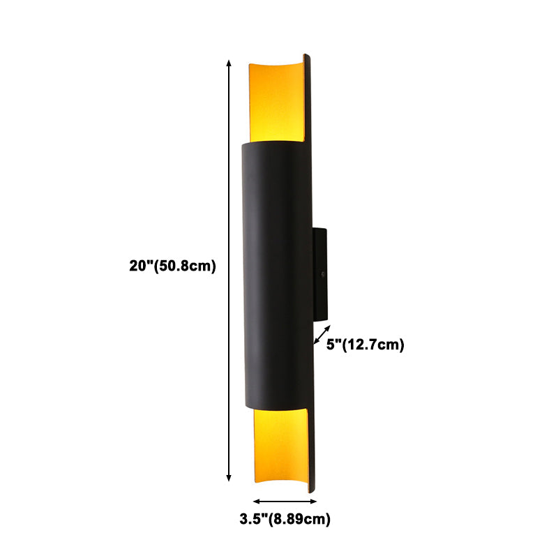 Lampada da parete interna nera e dorata in moderna luce in alluminio in alluminio in alluminio