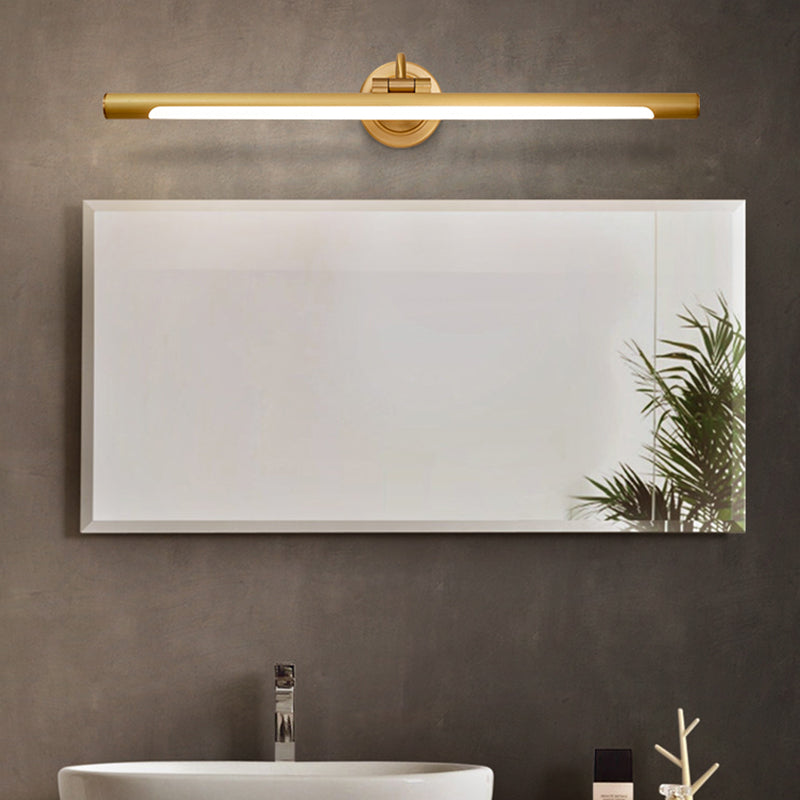 Acconde da parete da parete lineare a 1 luce moderna moderna illuminazione da parete specchio in stile semplice in oro