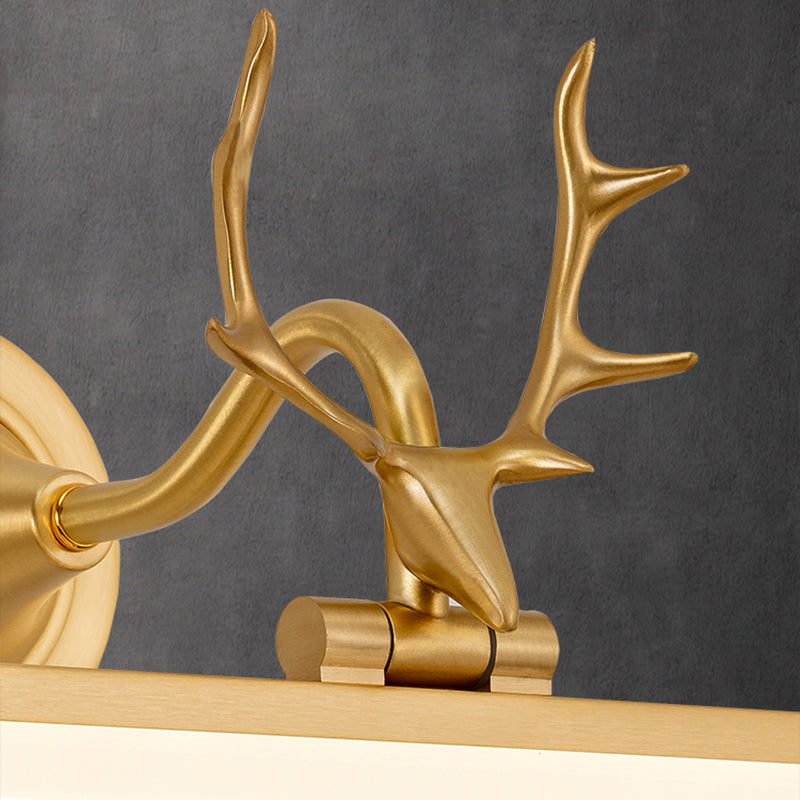 Acconde da parete da parete lineare a 1 luce moderna moderna illuminazione da parete specchio in stile semplice in oro