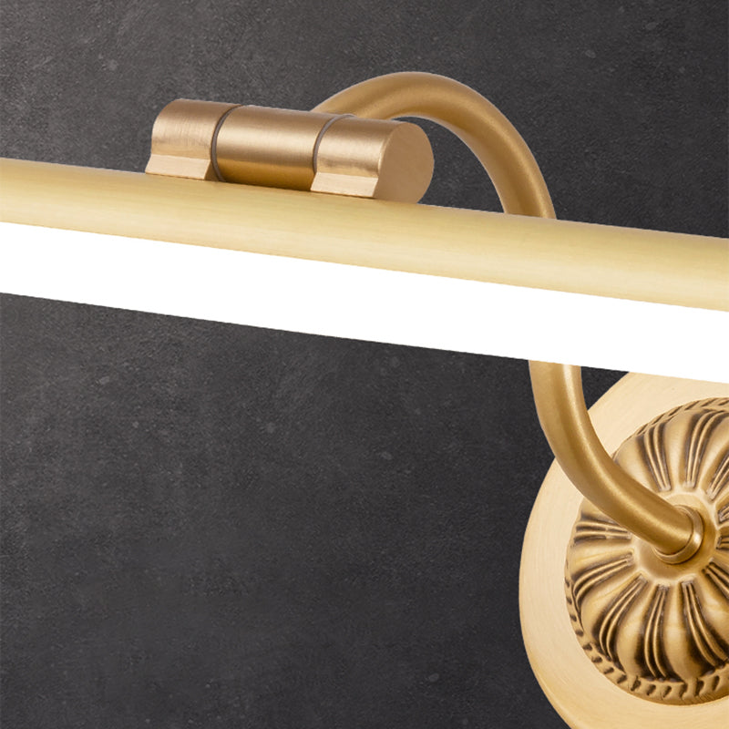 Acconde da parete da parete lineare a 1 luce moderna moderna illuminazione da parete specchio in stile semplice in oro