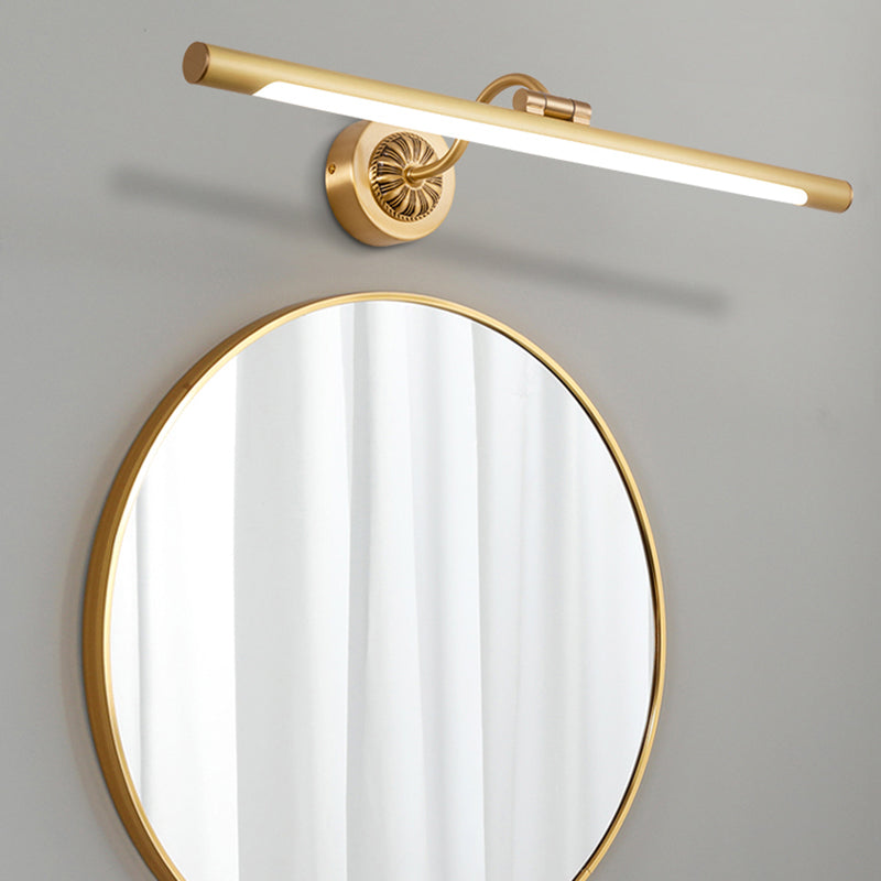 Acconde da parete da parete lineare a 1 luce moderna moderna illuminazione da parete specchio in stile semplice in oro