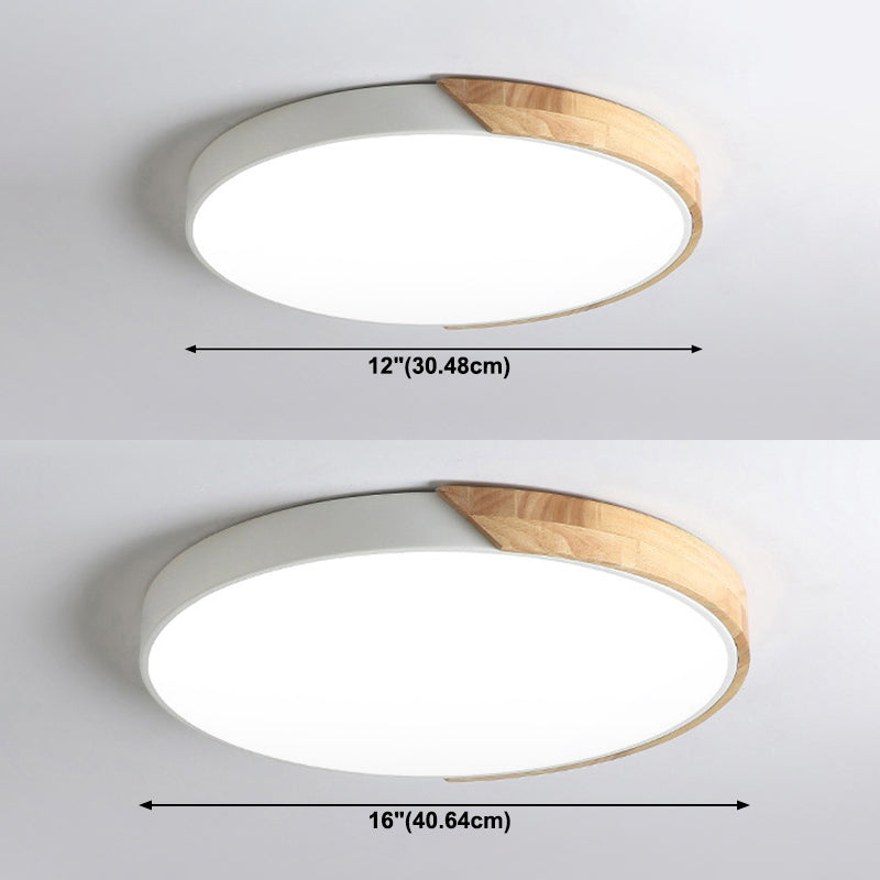 1-Head Round Flush Mount Ceiling Light Fixtures Modern Metal Led Flush Light