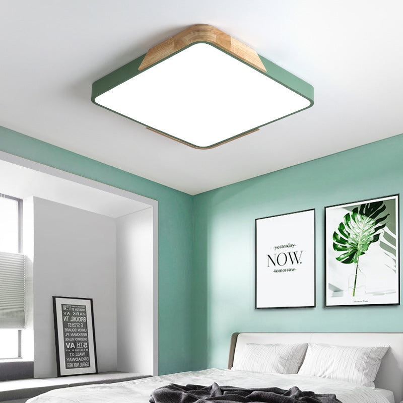 1-Head Round Flush Mount Ceiling Light Fixtures Modern Metal Led Flush Light