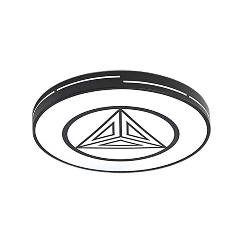 Acryl Ronde Flush Mount Light met driehoek slaapkamer keuken modern warm/wit verlichting plafond licht in zwart en wit