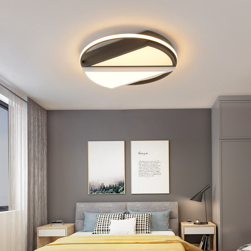 Modern Flushmount Light Metal Integrated Led Flush Ceiling Light in White for Living Room