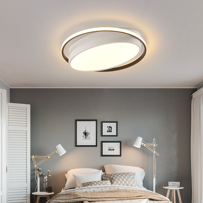 Modern Flushmount Light Metal Integrated Led Flush Ceiling Light in White for Living Room