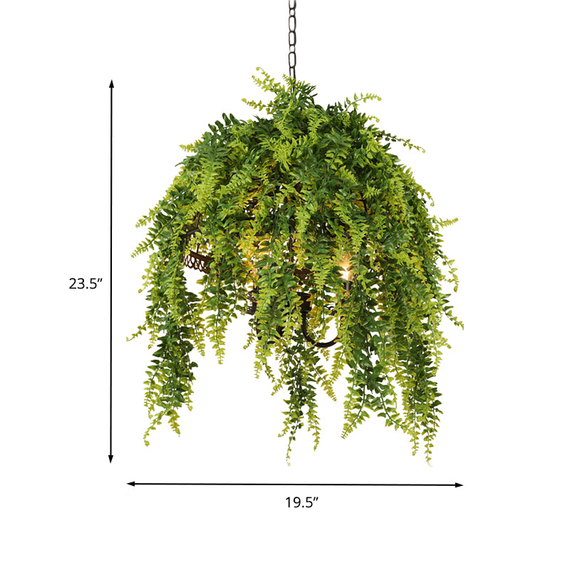 3 bulbos de lámpara de metal iluminación retro planta verde restaurante led techo colgante luz