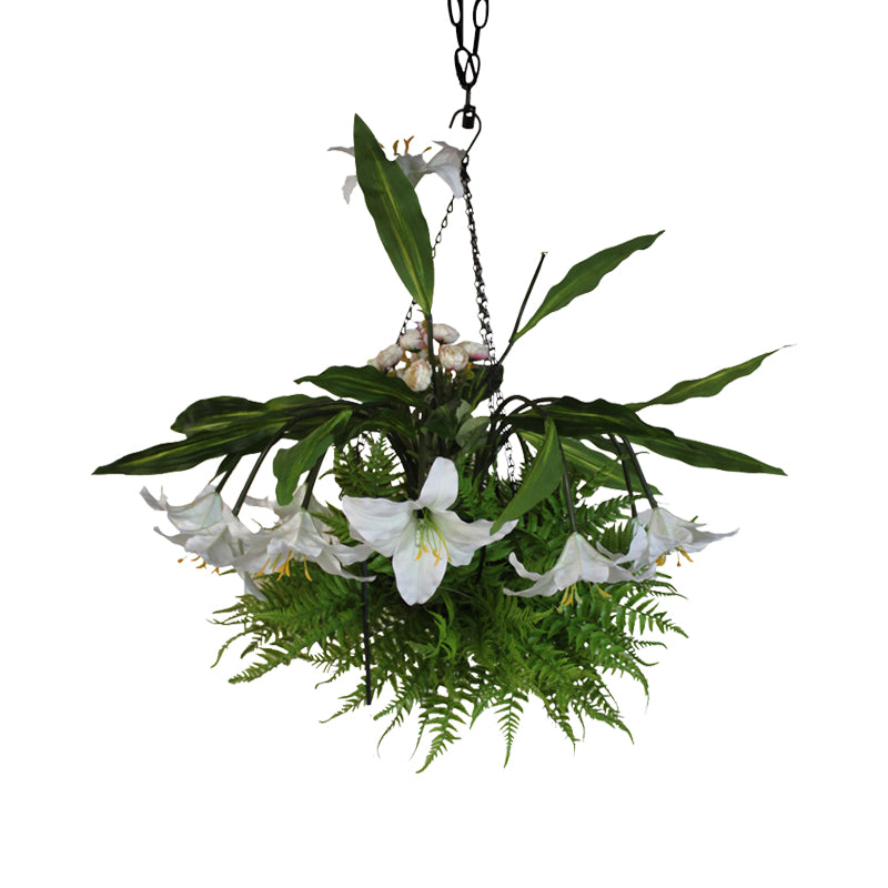 12 cabezas Candelier de metal Candelier Industrial Green Lily Restaurant Leding Down Lighting