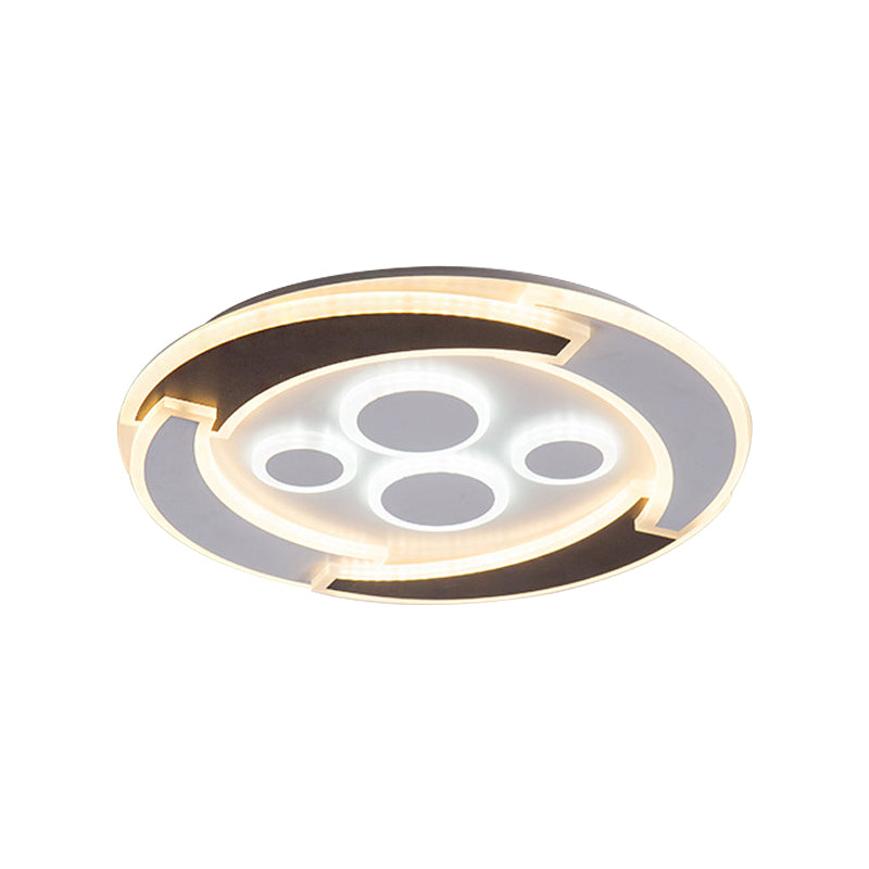 Plafonniers ronds modernes en acrylique, luminaires de plafond blancs uniques en chaud/blanc/naturel