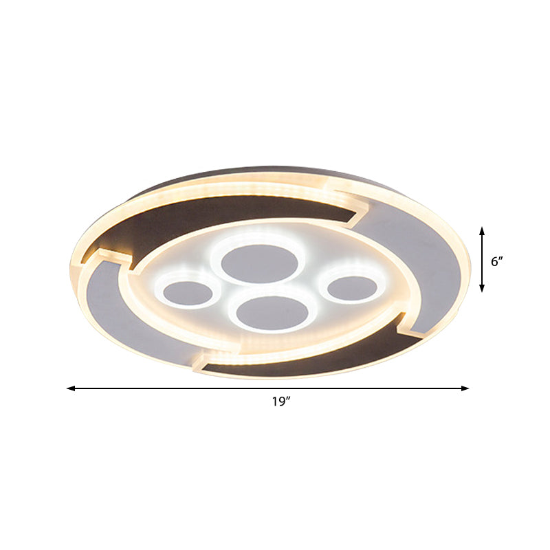 Plafonniers ronds modernes en acrylique, luminaires de plafond blancs uniques en chaud/blanc/naturel
