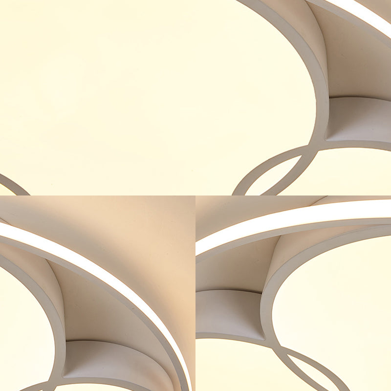 Led Circulair Flush Mount Plafondlamp Hedendaags Metaal Flush Licht met Frosted Diffuser