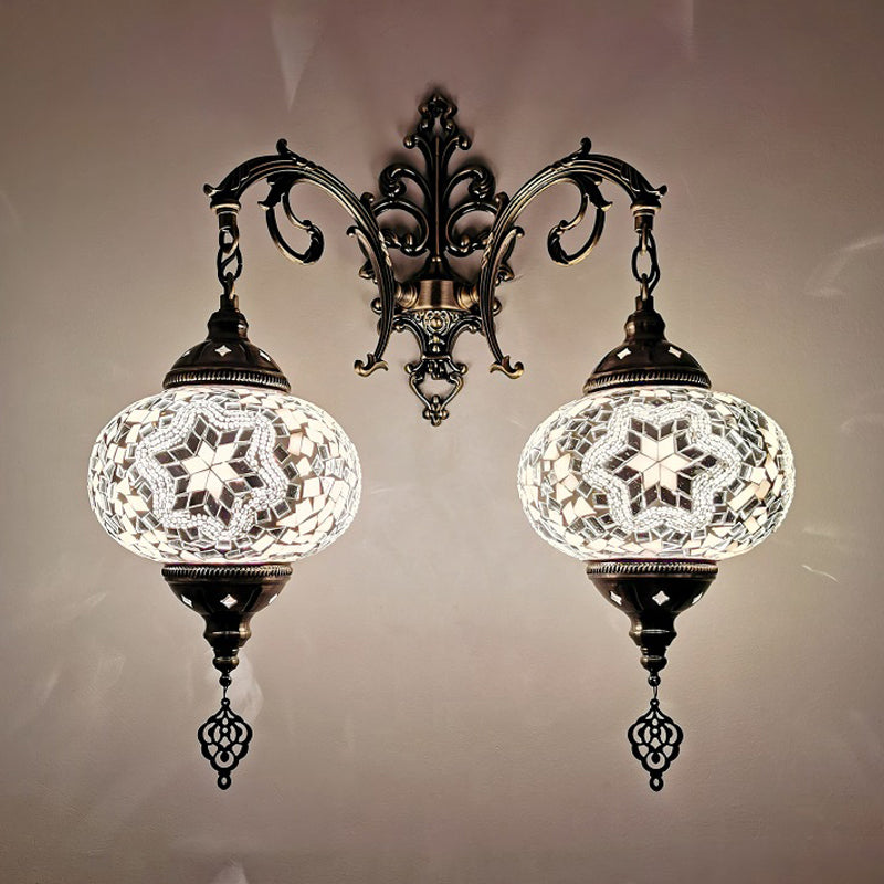 Turkse bol SCONCE LIMMUTE 2 BLIMBEN Handgebroken glazen wandmontage verlichting in wit/rood/roze
