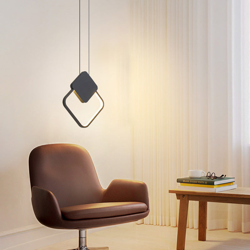 Rectangular/Oval/Circular Metal LED Modern Pendant for Living Room Bathroom Dinning Room