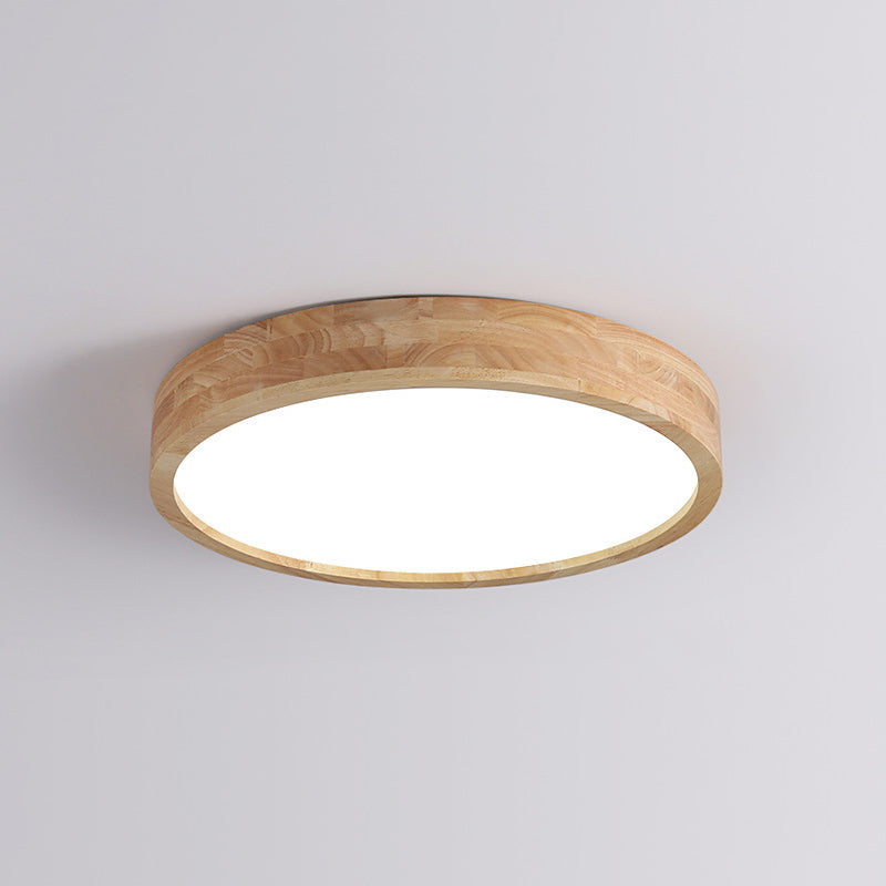 Plafonnier encastré circulaire avec art en bois pour bureau, salle de réunion
