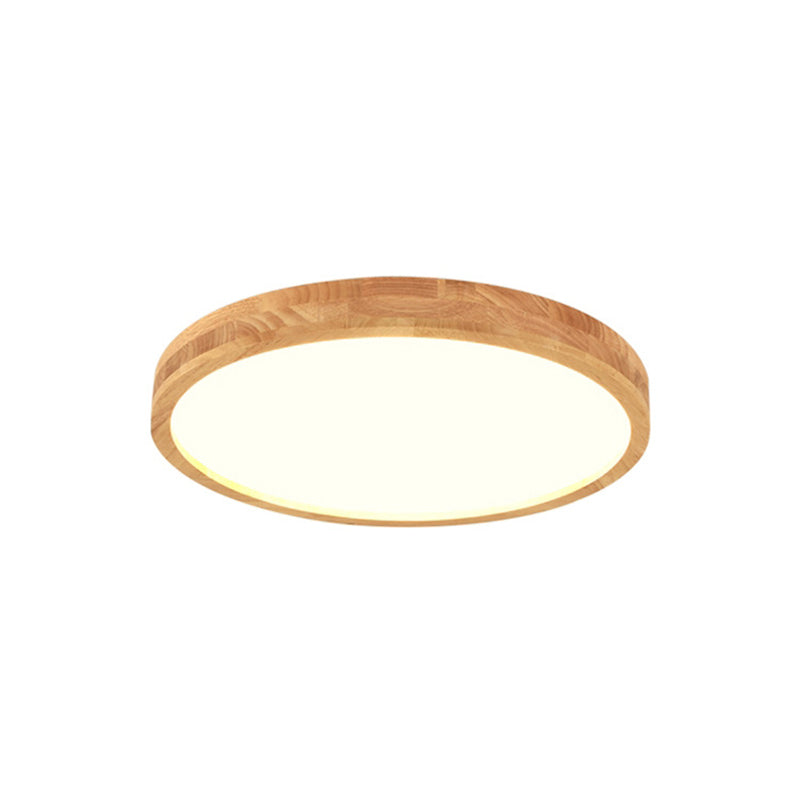 Plafonnier encastré circulaire avec art en bois pour bureau, salle de réunion
