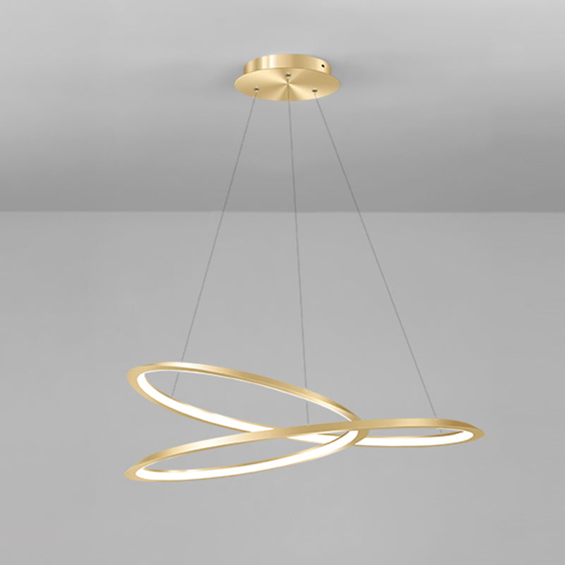 1 Light Twist Chandelier LED Modern Hanging Light Fixtures for Living Room Bedroom