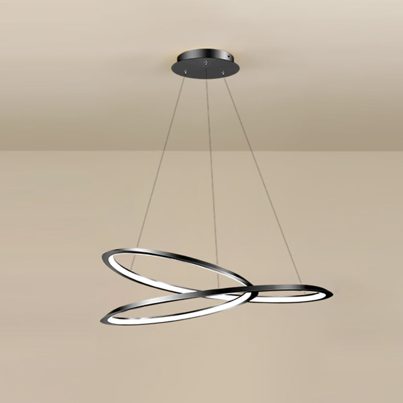 1 Light Twist Chandelier LED Modern Hanging Light Fixtures for Living Room Bedroom