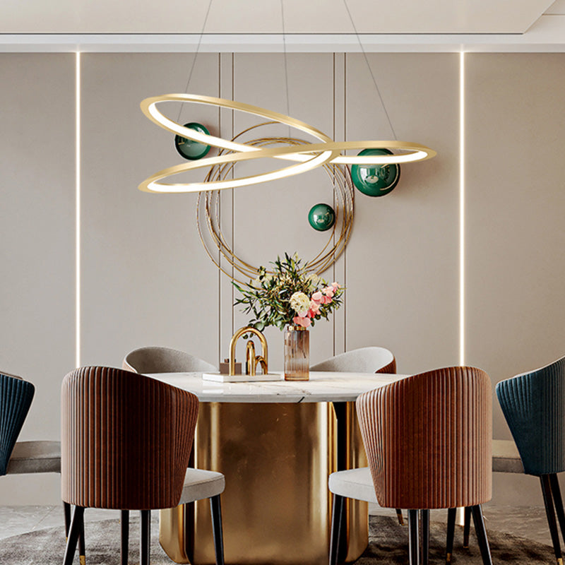 1 Light Twist Chandelier LED Modern Hanging Light Fixtures for Living Room Bedroom