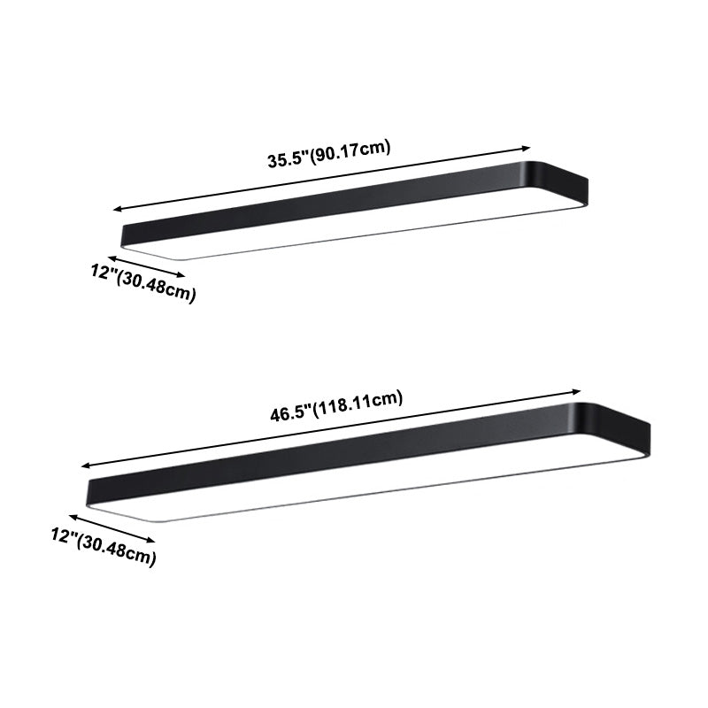 Moderne LED-strip flush mount plafond licht zwart & witte lamp voor kantoor