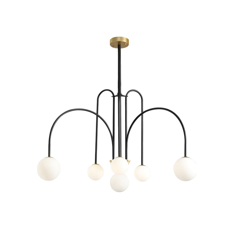 Lampadario opaco di vetro latte moderno di illuminazione lampadario moderno per la camera da letto del soggiorno