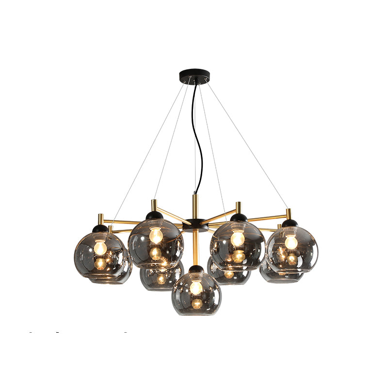 Chandelier en forma de mundo con sombra transparente de estilos modernos para el comedor