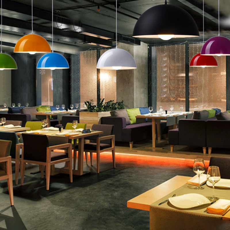 Luz colgante de metal estilo nórdico macron color colgante de colgante semicirclel luz colgante para cocina