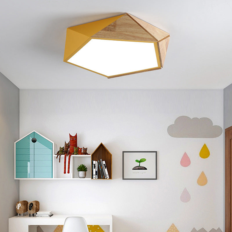 Nordic Style Colorful Macaron Flush Mount Ceiling Light for Kid's Room