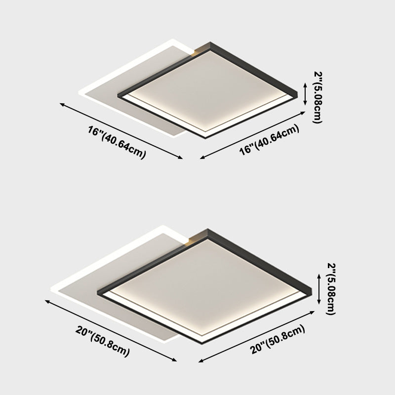 Rectangular Flush Mount Ceiling Light Fixtures for Living Room Study Room