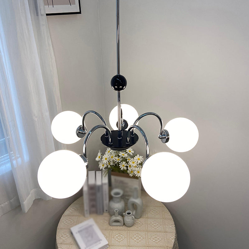 Luces de lámpara moderna con vidrio de ópalo blanco esmerilado para el dormitorio del comedor