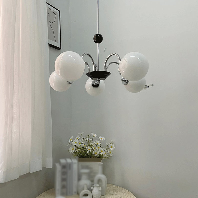 Luces de lámpara moderna con vidrio de ópalo blanco esmerilado para el dormitorio del comedor