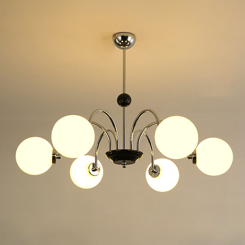 Luces de lámpara moderna con vidrio de ópalo blanco esmerilado para el dormitorio del comedor