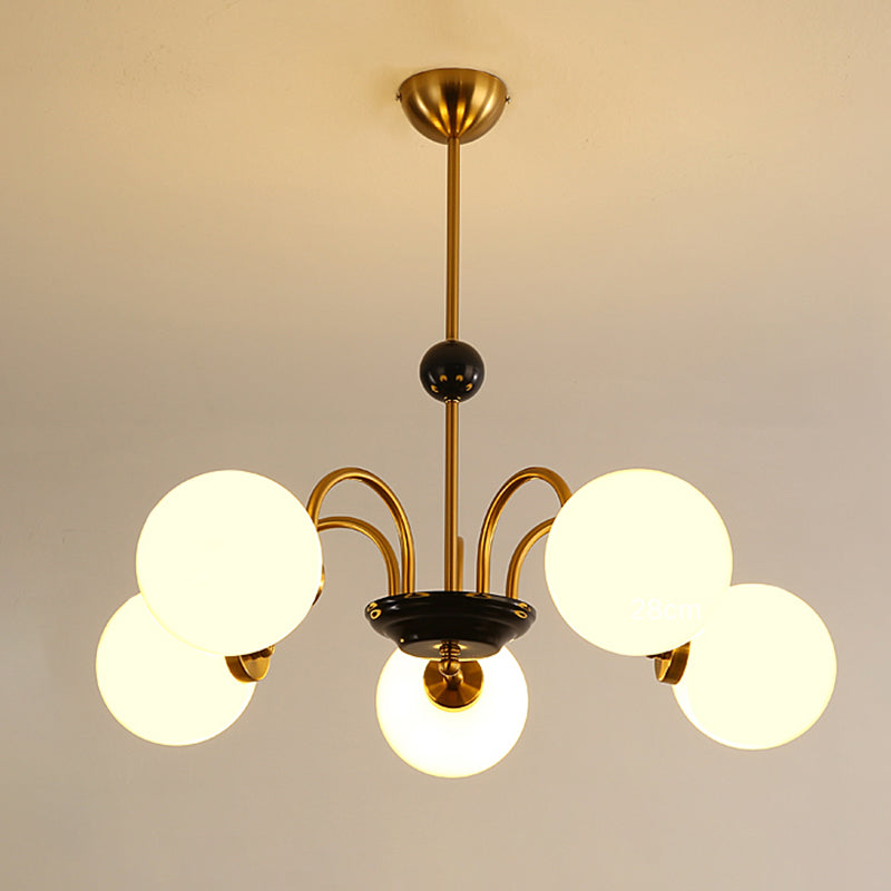 Luces de lámpara moderna con vidrio de ópalo blanco esmerilado para el dormitorio del comedor