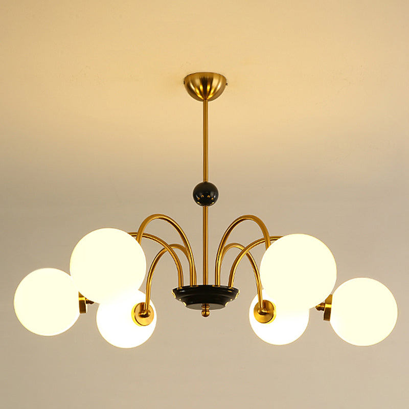 Luces de lámpara moderna con vidrio de ópalo blanco esmerilado para el dormitorio del comedor