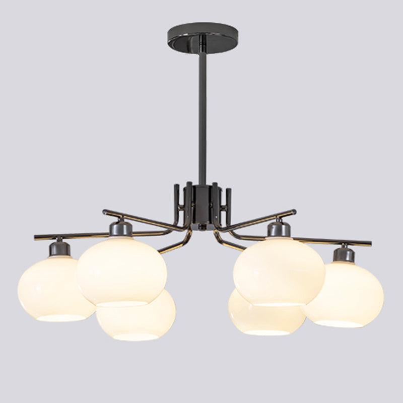 Araña de la esfera lámpara de vidrio de ópalo blanca esmerilado para comedor para comedor