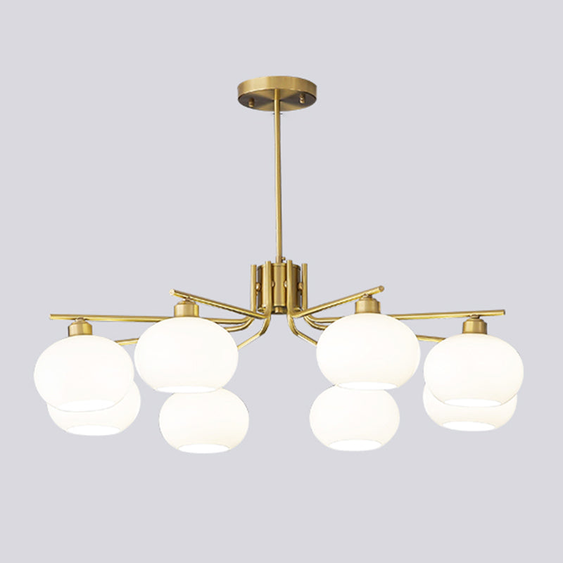 Araña de la esfera lámpara de vidrio de ópalo blanca esmerilado para comedor para comedor