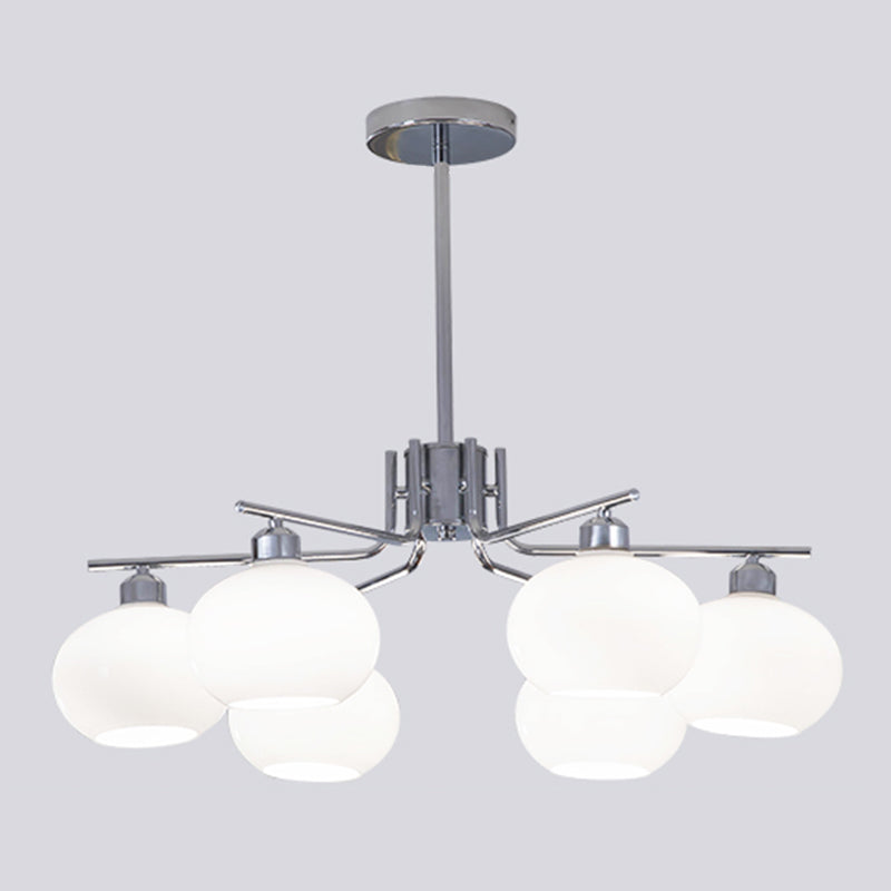 Araña de la esfera lámpara de vidrio de ópalo blanca esmerilado para comedor para comedor