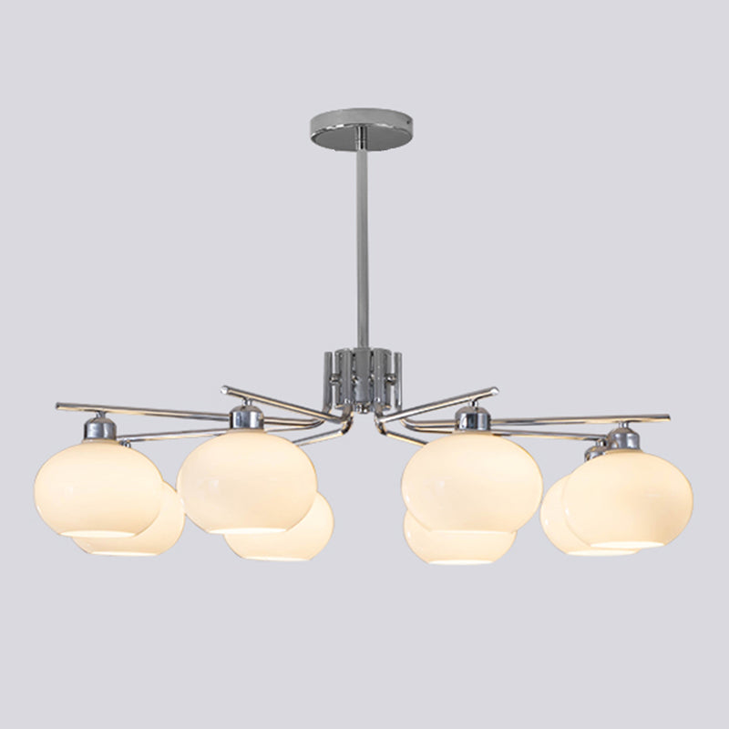 Araña de la esfera lámpara de vidrio de ópalo blanca esmerilado para comedor para comedor