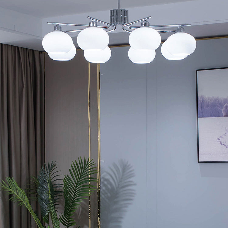 Araña de la esfera lámpara de vidrio de ópalo blanca esmerilado para comedor para comedor