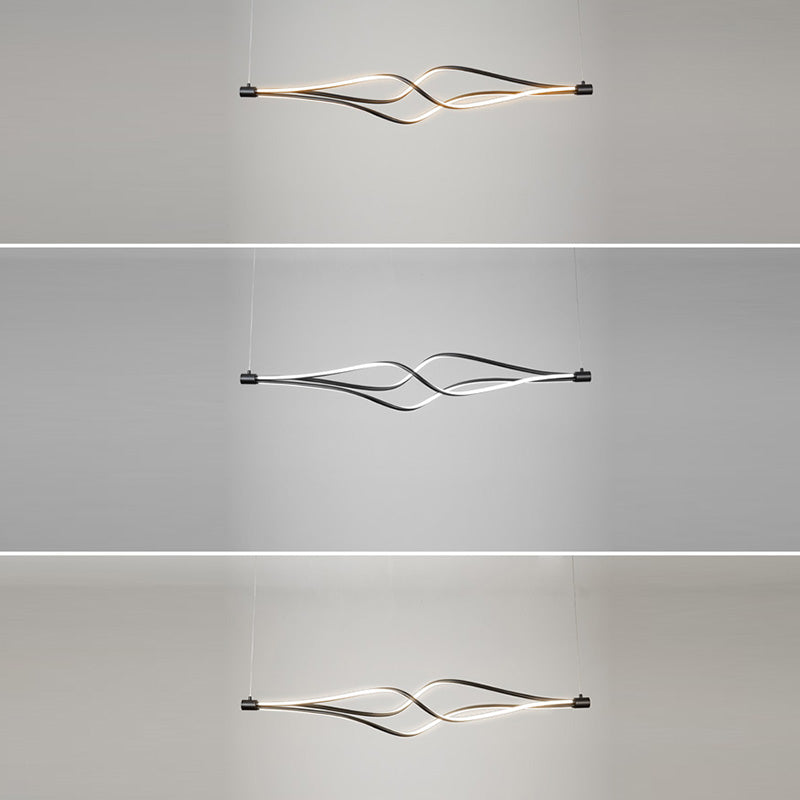 Modern Chandeliers For Foyer Wave Suspension Light LED Pendant Light Fixtures