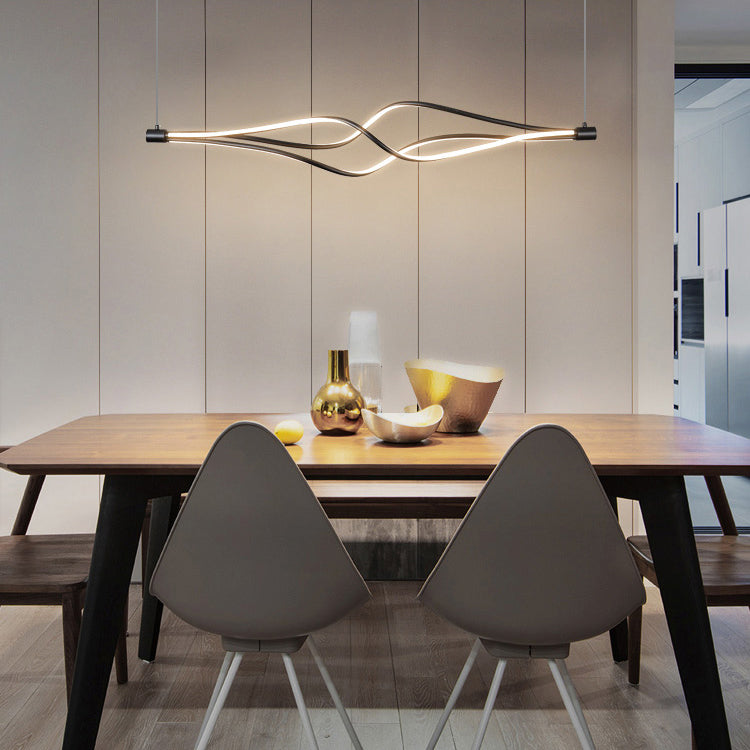 Modern Chandeliers For Foyer Wave Suspension Light LED Pendant Light Fixtures